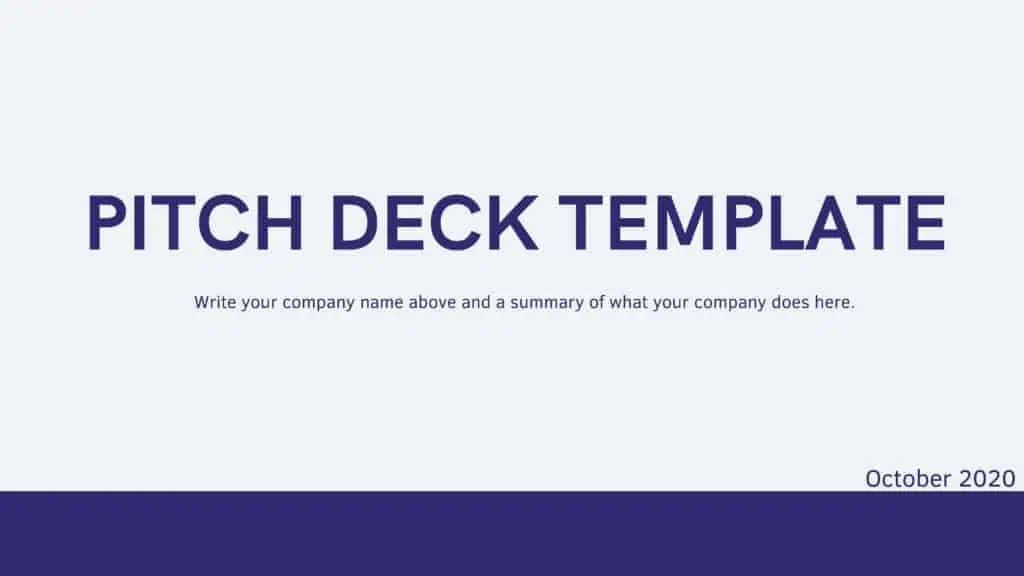 pitch deck template