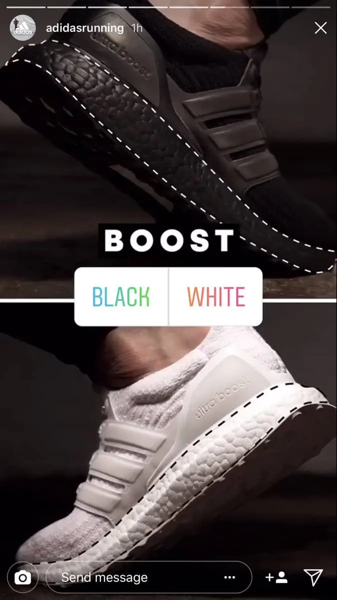 adidas social media polls / marketing competition